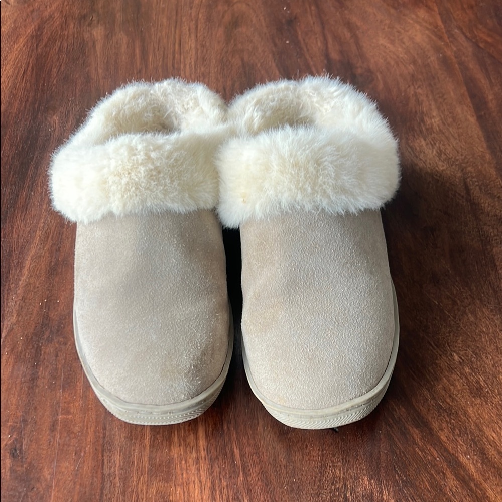 Cozy Tan Kids Slippers